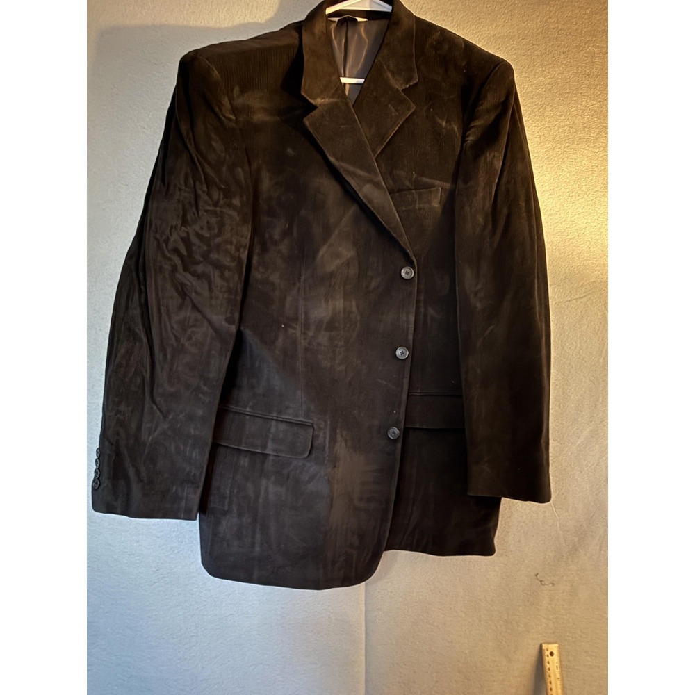 Linea Uomo Blazer Sport Coat Mens 48 Long Black Corduroy 3 Button Jacket Classic